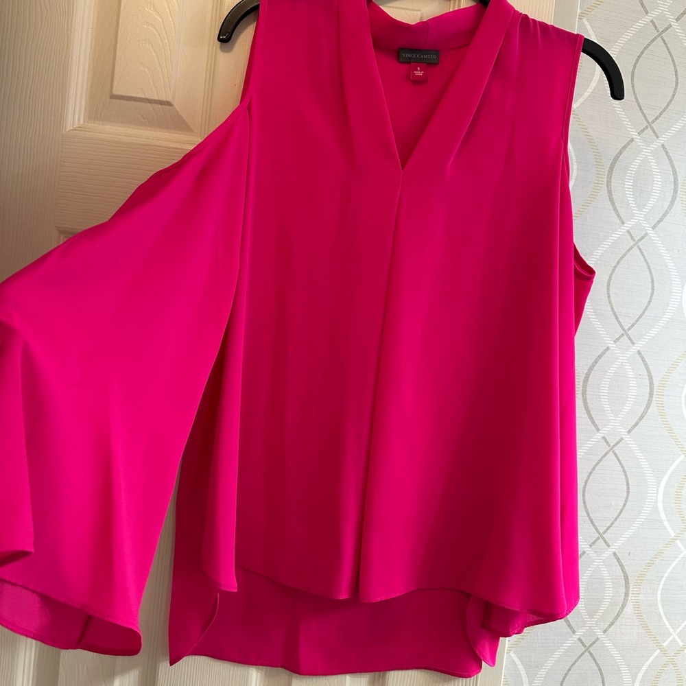 Vince Camuto Fuchsia Cold Shoulder Blouse